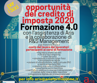 FORMAZIONE 4.0 CREDITO DI IMPOSTA 2020