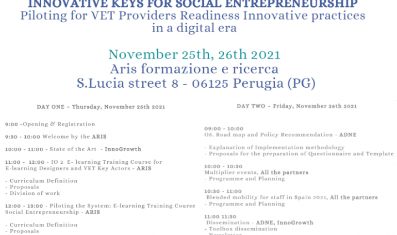 MEETING IKSE Innovative Keys for Social Entrepreneurship - 25 e 26 novembre 2021