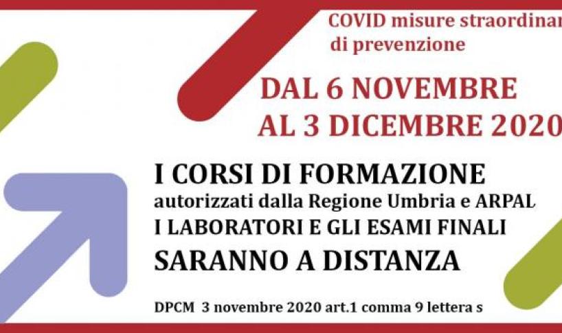 ARPAL Umbria - Corsi di formazione pubblici e privati ed esami finali teorici e/o pratici a distanza